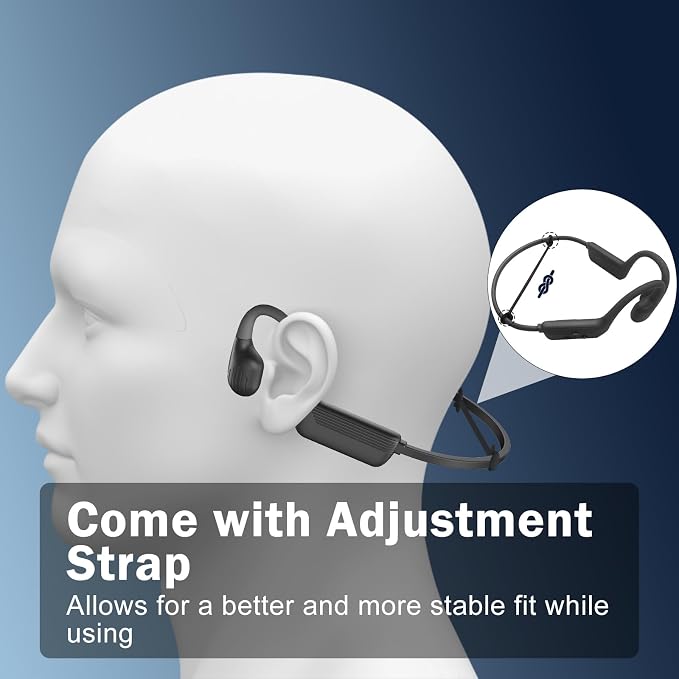 Swimming Headphones-Bone Conduction Headphones, IP68 Waterproof Open Earphones, LiteSurge Bluetooth 5.4 Underwater Sport Earbuds with 32 GB MP3 Memory for Swimming, Marathon-Black