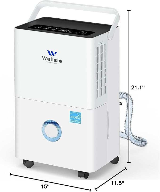 4500 Sq.ft Dehumidifier for Basement and Garage, 80 Pints Home Dehumidifier with Drain Hose and Water Tank, Quiet Dehumidifiers for Bedroom, Living Room, Office.