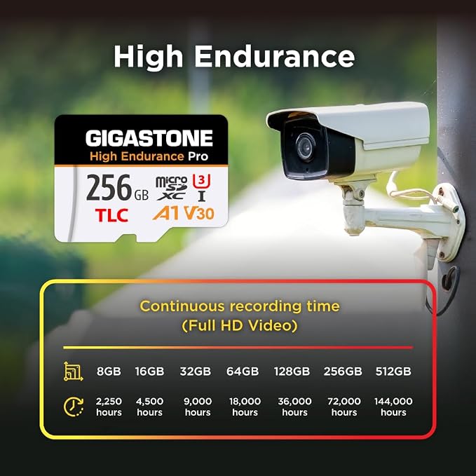 【5 Yrs Free Data Recovery】【Dash Cam】 GIGASTONE 256GB Micro SD Card, TLC High Endurance Pro, Speed Up to 100MB/s, Compatible with REDTIGER Rove VIOFO VANTRUE PRUVEEO ARIFAYZ, MicroSDXC UHS-I A1 V30 U3
