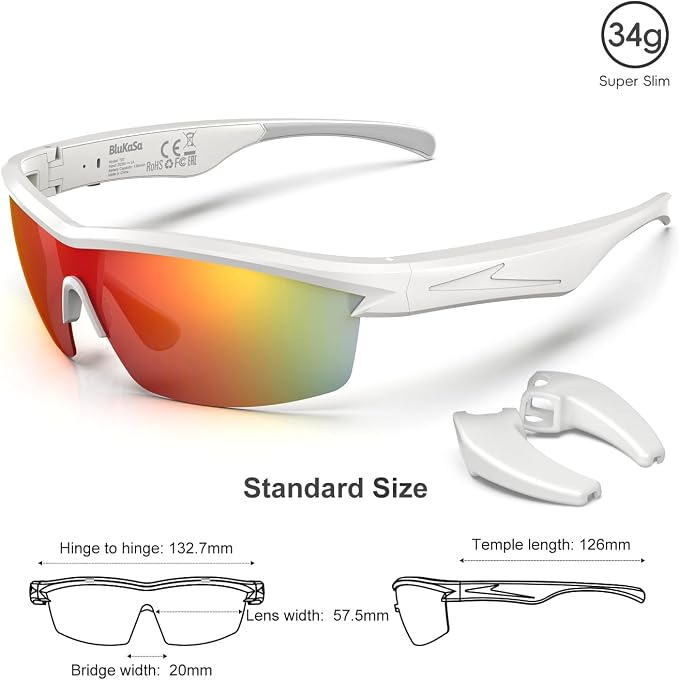Bluetooth Audio Smart Glasses for Cycling Running Driving | Polarized Sports Sunglasses with Open-Ear Speakers, Hands-Free Calls, Voice Assistant, UV Protection, IPX5 Waterproof for Hiking Fishing