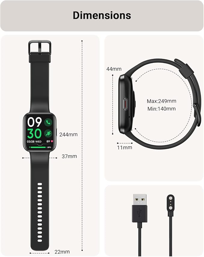 Tensky Smart Watch for Men/Women Android/iPhone/Samsung, Alexa Built-in, 1.8" Touch Screen Fitness Tracker with Answer/Make Calls, 3ATM Waterproof Heart Rate/Sleep/SpO2 Monitor, 120+ Sport Modes