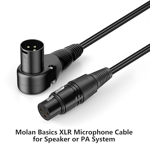 Right-Angle XLR Male to Straight XLR Female Microphone Cable 2-Pack, Adjustable 90 Degree Pro Balanced Shielded 3 Pin DMX Patch Cord for Studio Audio&DJ Stage Live Recording(C, 25Feet)