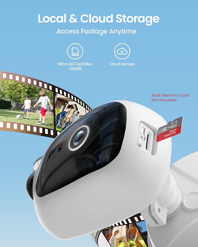 Olafus Floodlight Camera Outdoor – 2K QHD Security Cam with Motion-Activated Flood Lights, Custom Detection Zones, Color Night Vision, 2-Way Talk & 55W Dimmable Lighting White Cream