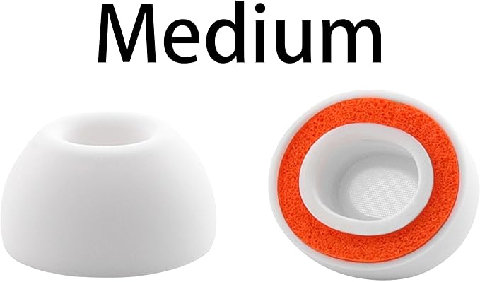 Replacement Memory Foam Ear Tips for AirPods Pro 3 Silicone Shield, Ultimate Comfort, 3 Pairs (White, Medium)