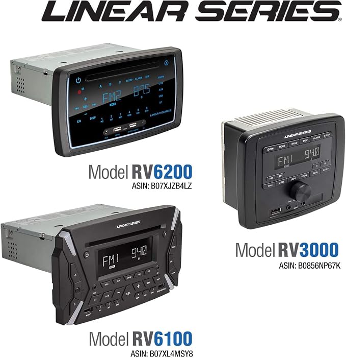 Dual-Zone Multimedia Stereo Receiver with Bluetooth/USB/AUX/AM/FM for RV, Motorcycle, Power Sports, Campers