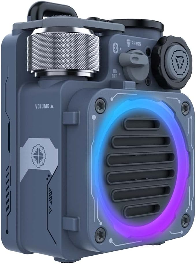 Muzen Cyber Cube Bluetooth Speaker, Bluetooth 5.0, Portable Speaker with Fidget Spinner, Crystal Clear Sound with RGB LED Light Wireless Speaker, Waterproof Speakers for Indoor Outdoor
