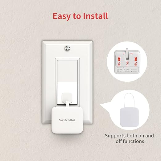 SwitchBot Bot White & Hub Mini Kit: Automate IR Devices & Physical Switches with Alexa/Google Voice Control, App Scenes & Timers.