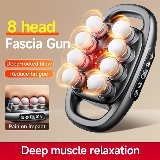 16-Drive 8-Head Massage Gun Set, New Upgrade Massage Gun with 8 Heads, 3 Modes & 30 Levels for Relaxation and Muscle Relief