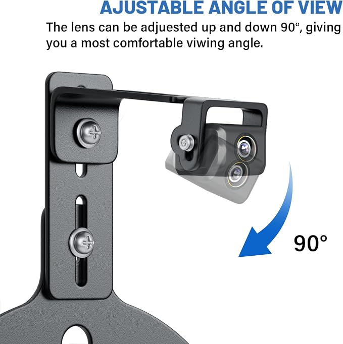 EWAY Light 2.0 Spare Tire Reverse Backup Camera for Jeep Wrangler JK Compass Commander Patriot Liberty 2007-2018, Upgrade Ajustable Brackets for Flexible Angle, Hitch Camera with 90° Ajustable Angle