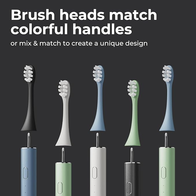 Oday Electric Toothbrush Heads, Customized for Effective Yet Gentle Ultra-Clean Feel, Long-Lasting Replacement Brush Heads, Compatible Only with Sonic Toothbrush Black - Pack of 3