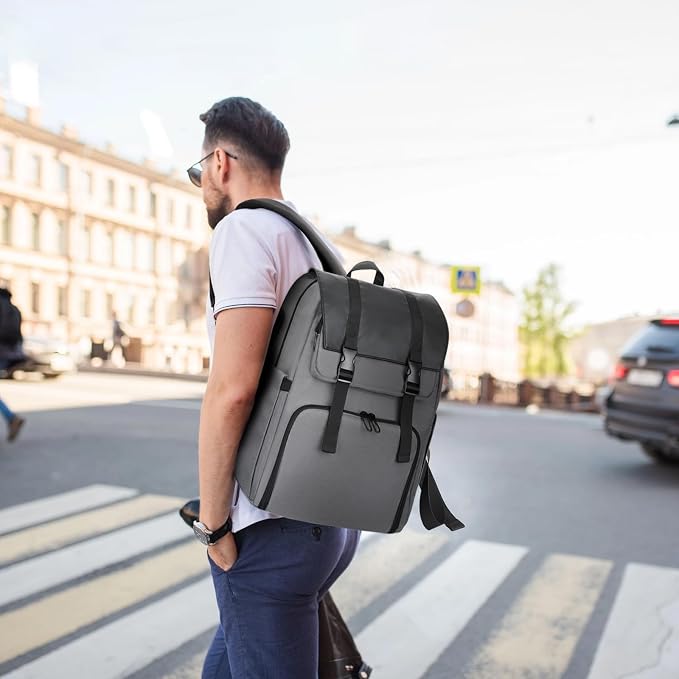 BERTASCHE Lunch Backpack, Laptop Backpack 15.6 inch w/Insulated Cooler Lunch box for Men Women, Vintage Work Backpack for College Business Commuter Travel