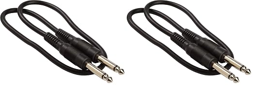 Shure WA303 2' Standard Guitar Cable with 1/4" Connector on Each End (Pack of 2)