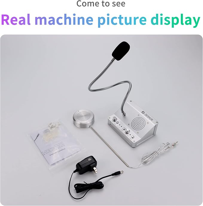 DESHUN Window intercom, Window Speakers, Dual-Way Window Counter intercom Microphone, for The Business/Bank/Office/Hospital/Station/Catering/Ticket Window to Provide Communication Solutions