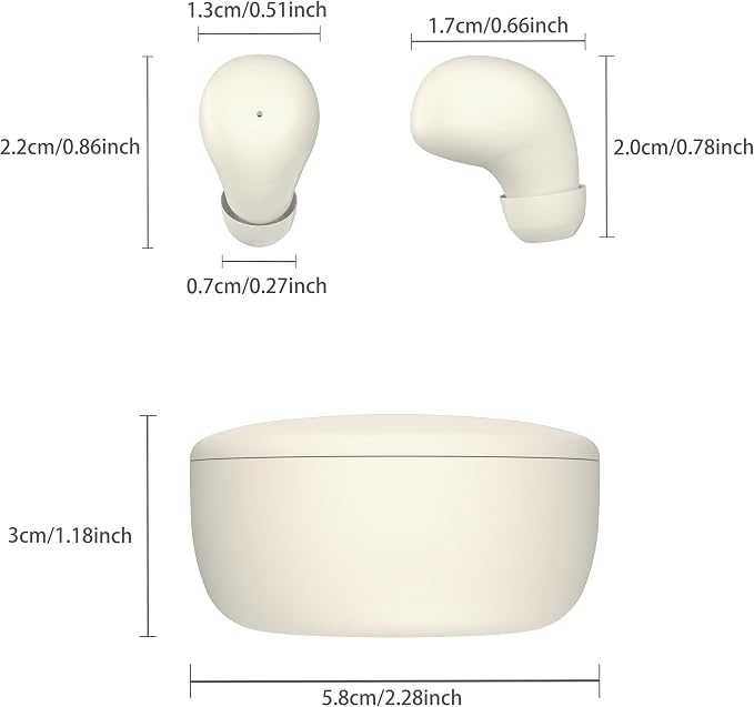 Mini Invisible Headphones Bluetooth 5.4 True Wireless Hidden in-Ear Earphones Sport Audio Earbud,Comfortable Mini Earbuds for Sleep Friendly Side Sleeping Earphones, for Work (Khaki)