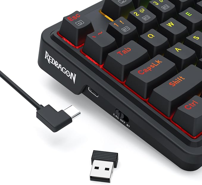 Redragon S168 3-Mode Wilreess Gaming Keyboard & Mouse Combo, 81 Keys K673 PRO RGB Gasket Keyboard and 8000 DPI M693 Gaming Mouse Bundle, Convenient Shared Dongle