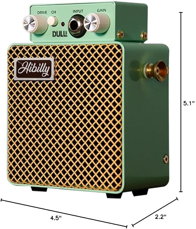 Dull3 Full-Metal Mini Guitar Amplifier, Rechargeable 3W Pocket Micro Amp with Clean/Overdrive/Distortion Modes, 3" Speaker, 1200mAh Battery