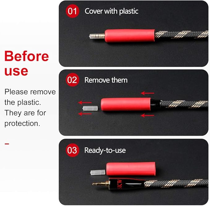 SKW Audiophiles High Gauge AUX Cable 3.5mm Male to Male Jack Cable with Diameter 6.8mm Stereo Audio Cable 4.9ft(1.5m)