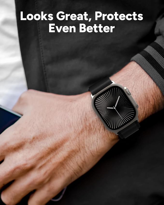ZAGG XTR4 Glass Screen Protector for Apple Watch Ultra 3/2/ 1, Watch Size: 49mm - Fortified with Graphene, Blue Light Filter, Aluminum Frame, Titanium
