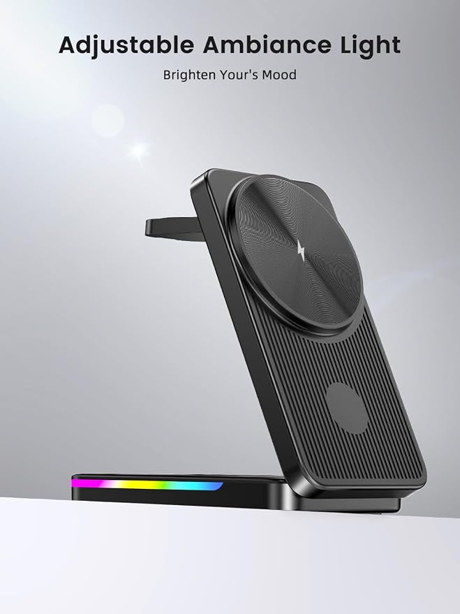 Magnetic Wireless Charger for Samsung Galaxy S26 Ultra, 3 in 1 Wireless Charging Station for Samsung Watch 8, Travel Foldable Charger Stand for Android S25 Ultra/Z Fold/Z Flip 7, Buds 4 Pro