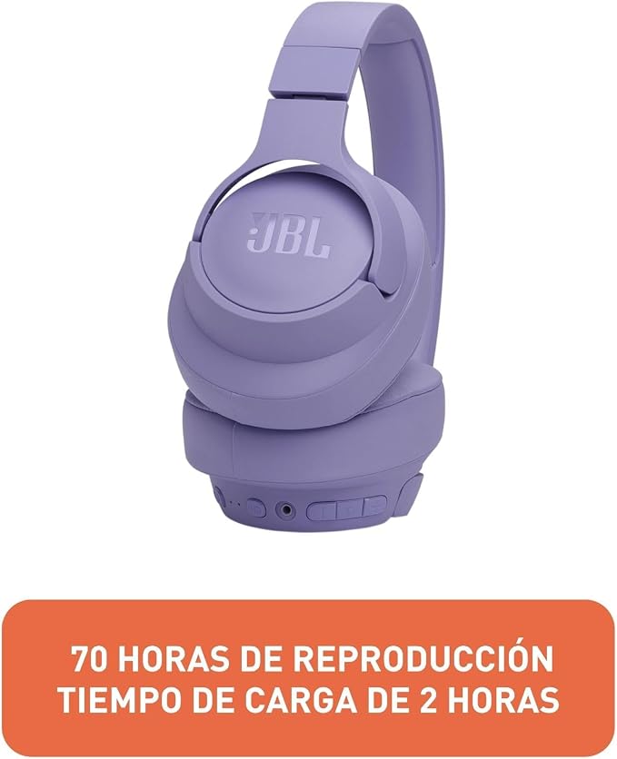 JBL TUNE 770NC - Adaptive Noise Cancelling with Smart Ambient Wireless Over-Ear Headphones, Bluetooth 5.3, Up to 70H battery life with speed charge, Lightweight, comfortable & foldable design (Purple)