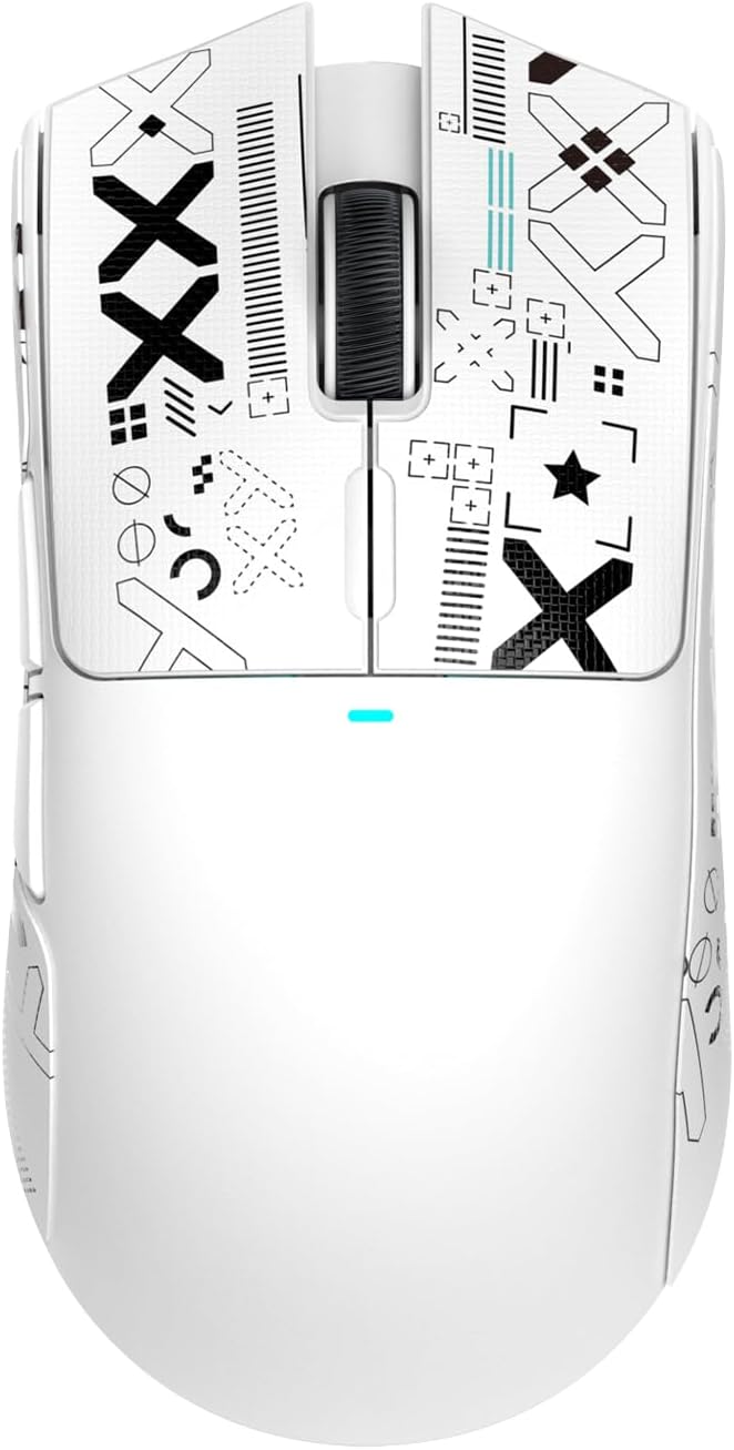 ATTACK SHARK X11 Lightweight Wireless Gaming Mouse with RGB Charging Dock,Tri-Mode-2.4G/USB-C Wired/BT,22K DPI,PAW3311 Optical Sensor,HUYU Switch, 5 programmable Buttons for PC/Mac(White&Sticker)