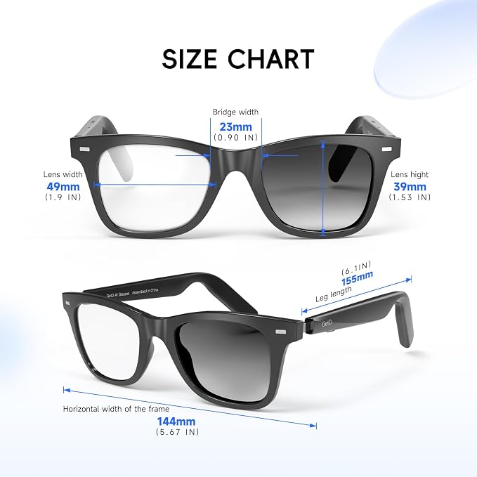 GetD 2026 AI Glasses for Men & Women, Smart Glasses Powered by ChatGPT, AI Real-time Translation with 145 Languages, 11H Music Play, Bluetooth Glasses with Photochromic Lens for Daily Use, Travel