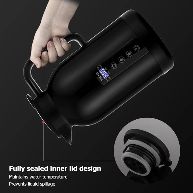 12-24V 1300ML Car Electric Kettle, Portable Hot Water Bottle Stainless Steel Cigarette Lighter for Travel for Coffee Tea