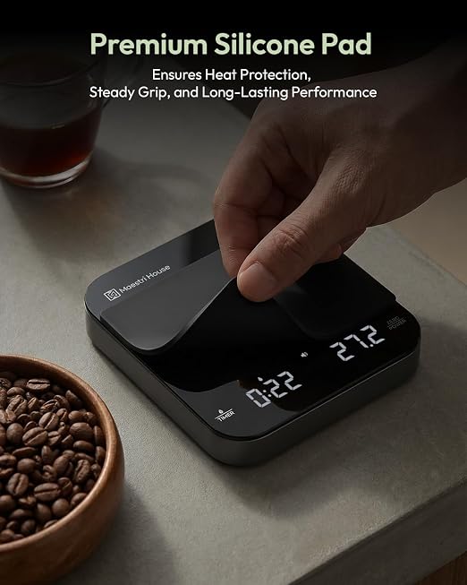 Maestri House S2 Espresso Coffee Scale with Timer, USB-C Rechargeable 2kg/0.1g Precision Shot Scale, Digital Scale for Espresso Brewing(Black & Silver)