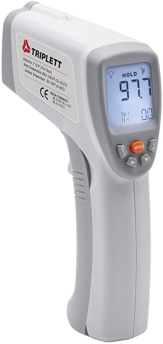 Triplett FT2020 Non-Contact Infrared Thermometer, 89.6 to 108.5°F (32 to 42.5°C)