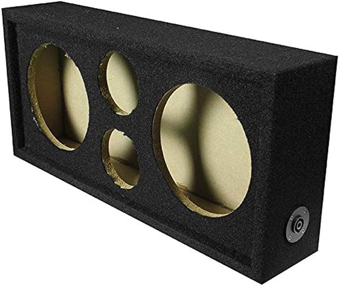 Q Power CH102S QChero Car Audio Subwoofer Enclosure Box for 8 Inch Mids and 3 Inch Tweeters (2 Pack)