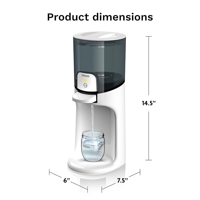 Baby Brezza Instant Baby Bottle Maker with 3 Temperature Settings for Formula Warming,50oz Tank Capacity,24/7 Warm Water Dispenser,Electric Kettle Alternative,(Pack of 2)