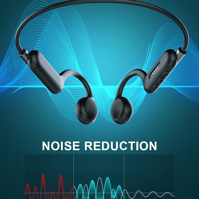 AYI Professional Swim Headphones True Bone Conduction Open Ear Headset Underwater MP3 Player Built-in 32G Memory IP68 Waterproof Bluetooth Earphone for Driving Bicycling Running Skiing-X6 Black