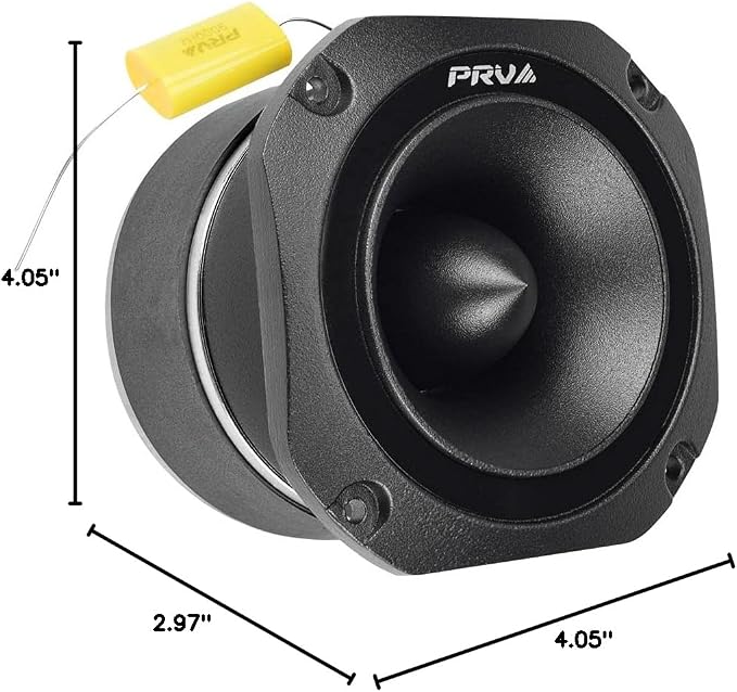 PRV AUDIO TW700Ti Black 4 Inch Titanium Bullet Tweeter TW700Ti 240 Watts, 8 Ohm Super Tweeter, Built-in Capacitor Pro Audio High Frequency Driver (Single)