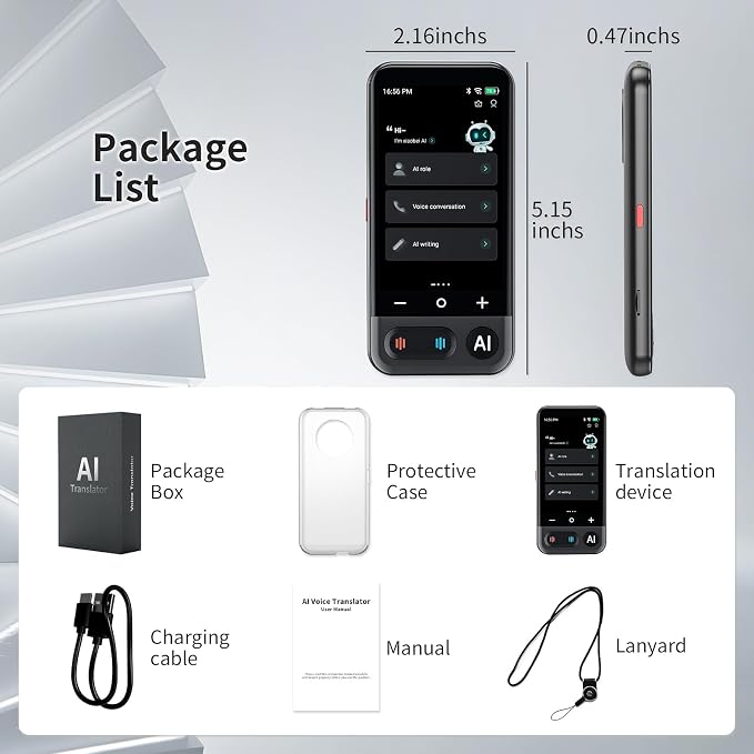 Language Translator Device No WiFi Needed, 2026 Upgraded AI Translator Support ChatGPT,150+ Languages Instant translator Support Offline/Recording/Photo/Voice Translation Real Time for Travel Business