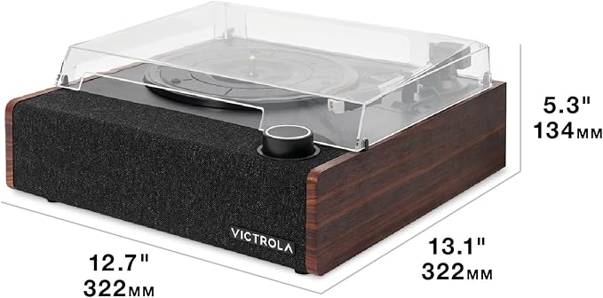Victrola Eastwood II Record Player with Speakers – Bluetooth 5.1 and Vinyl Stream Technology, Vintage Style 3-Speed Vinyl Player, Audio Technica AT-3600LA Cartridge (Espresso)