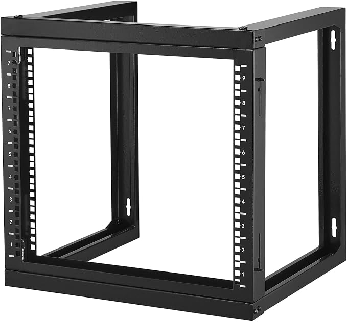 VEVOR 9U Server Rack, Wall Mount Network Rack for 19 Inch IT & AV Equipment, Open Frame 18" Deep 150 lbs Max Load Capacity