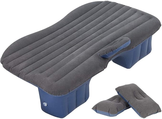 Car Bed - Camping Mattress for Car - Portable Travel Sleeping Bed Inflatable Mattress - Air Bed for Car Universal SUV Extended Air Couch with Two Air Pillows - Black
