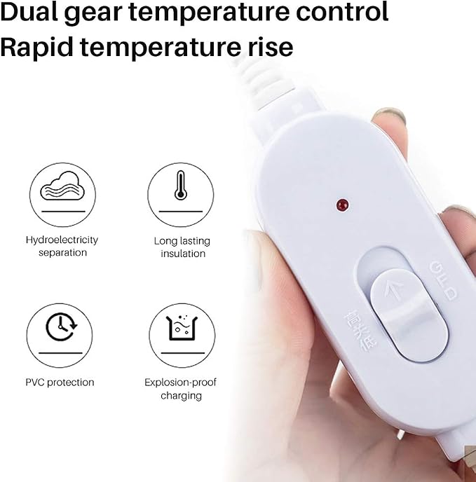 Plush Foot Warmer Heating Shoes Mat for Cold Winter Days – Soft Grey Electric Heated Foot Rest Pad Compatible with Use