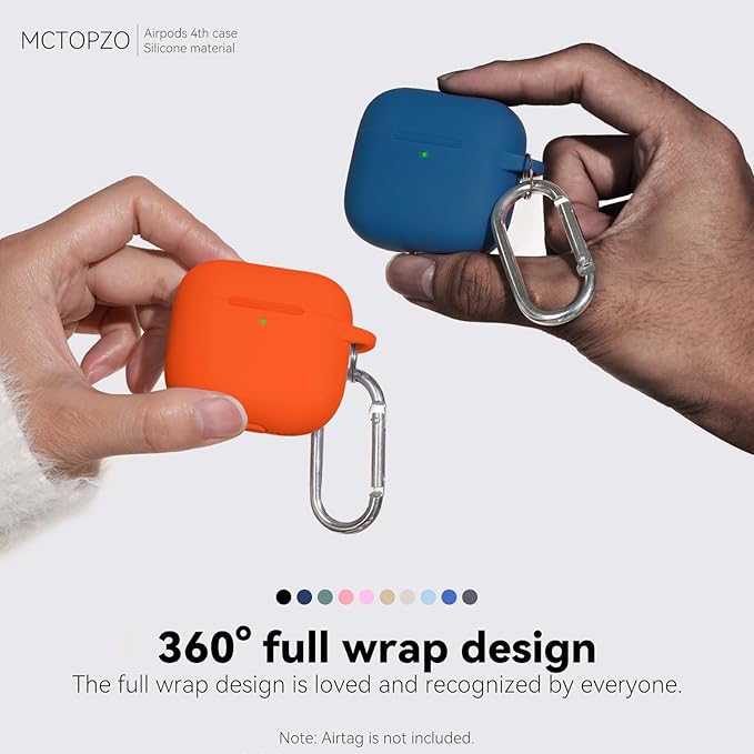 for AirPods 4 Case 2024 Come with Cleaner Kit,Soft Silicone Protective Cover for Apple AirPods 4th Generation Cases with Keychain,Compatible with AirPod 4 Case for Women Men-Lake Blue