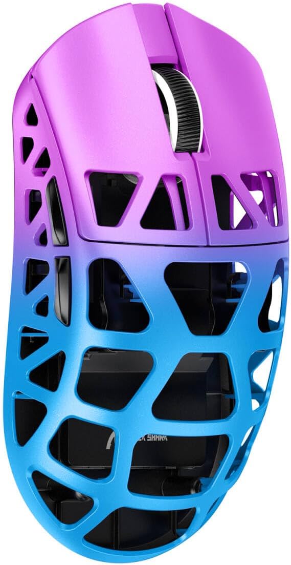 R3 46g Superlight Magnesium Alloy Wireless Gaming Mouse, BT/2.4Ghz/Wired Computer Mouse, 8000Hz Wireless Polling Rate, PAW3395 26K DPI Sensor, Programmable Mice, PC/Laptop/Mac (Purple&Blue)