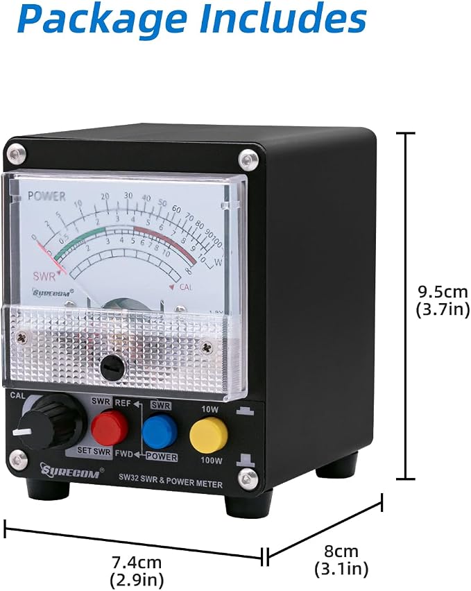 Mcbazel Surecom SW-32UV 125-525MHz 100Watt SWR & Power Meter Black