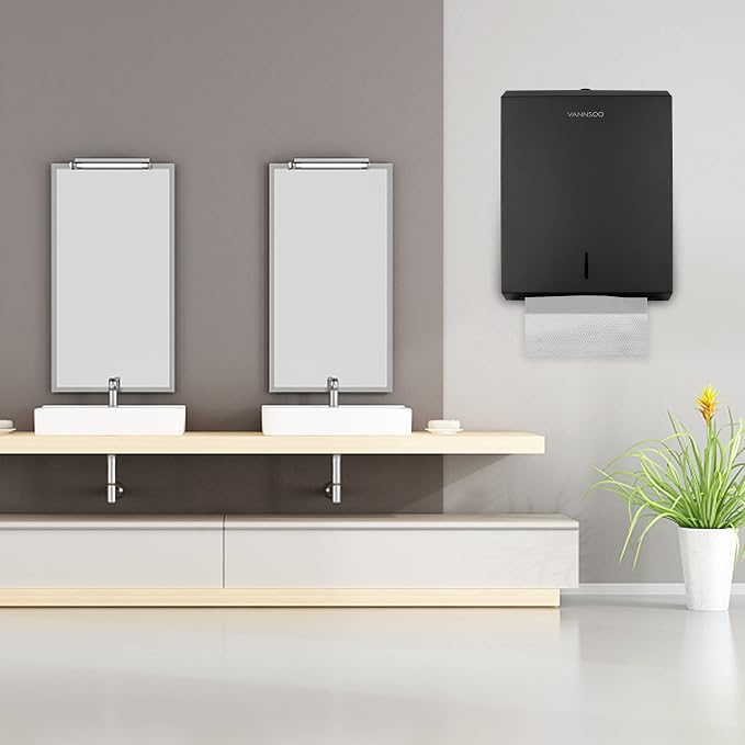 Commercial Black Soap Dispenser and Paper Towel Dispenser Bundle