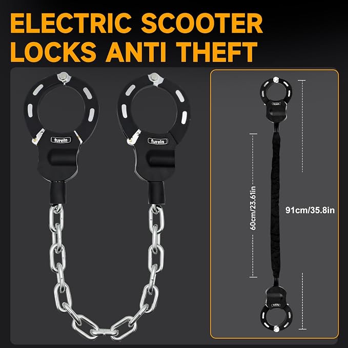 Scooter Lock,Scooter Locks Anti Theft with Scooter Bag,35.8 inch Heavy Duty Electric Scooter Locks,with 3 Key,Bike Locks High Security,Lock for Electric Scooter,E-Bikes,Motorcycles