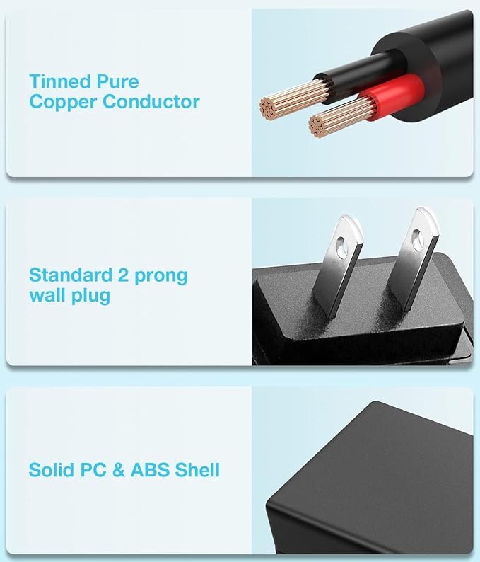 12.6V Charger for Aiper Scuba SE (Only)/ Surfer S1, Surfer S2/ Surfer M1, L1 Robotic Pool Cleaner 10.8V Battery Automatic Cordless Pool Vacuum Power Adapter Supply Cord