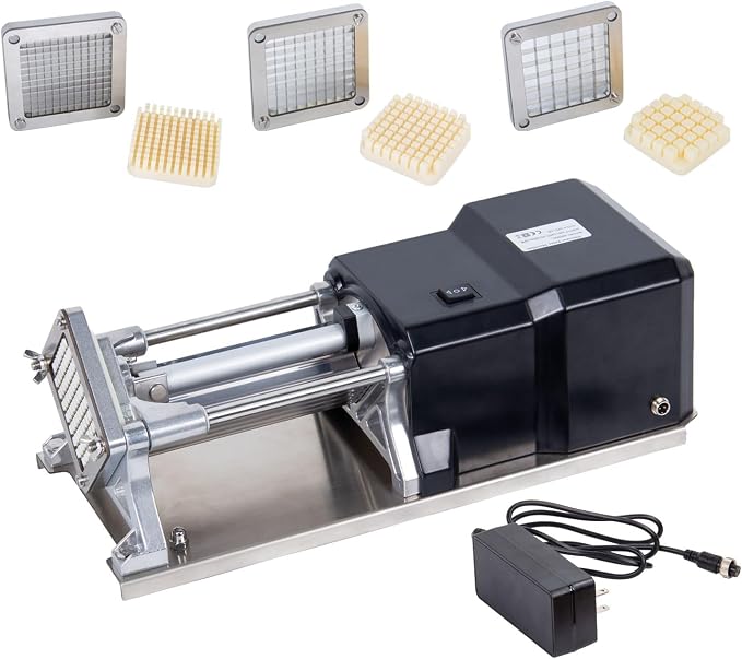 Electric Commercial French Fry Cutter Machine With 1/2 1/4 3/8 Inch Stainless Steel Blades Professional Potato For Potatos And Vegetables