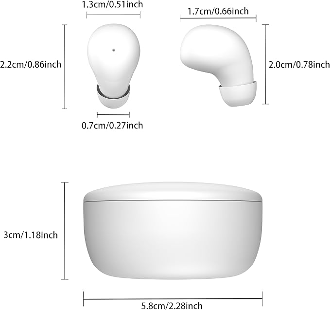 Mini Invisible Headphones Bluetooth 5.4 True Wireless Hidden in-Ear Earphones Sport Audio Earbud,Comfortable Mini Earbuds for Sleep Friendly Side Sleeping Earphones, for Work (White)