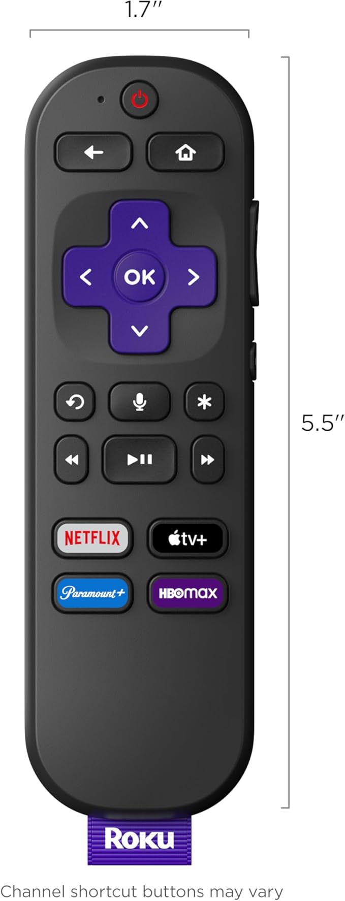 Roku Voice Remote | Replacement TV Remote Control with Voice Control, Simple Setup, & Pre-Set App Shortcuts - Compatible with Roku TV, Players, & Audio Devices (Pack of 2)