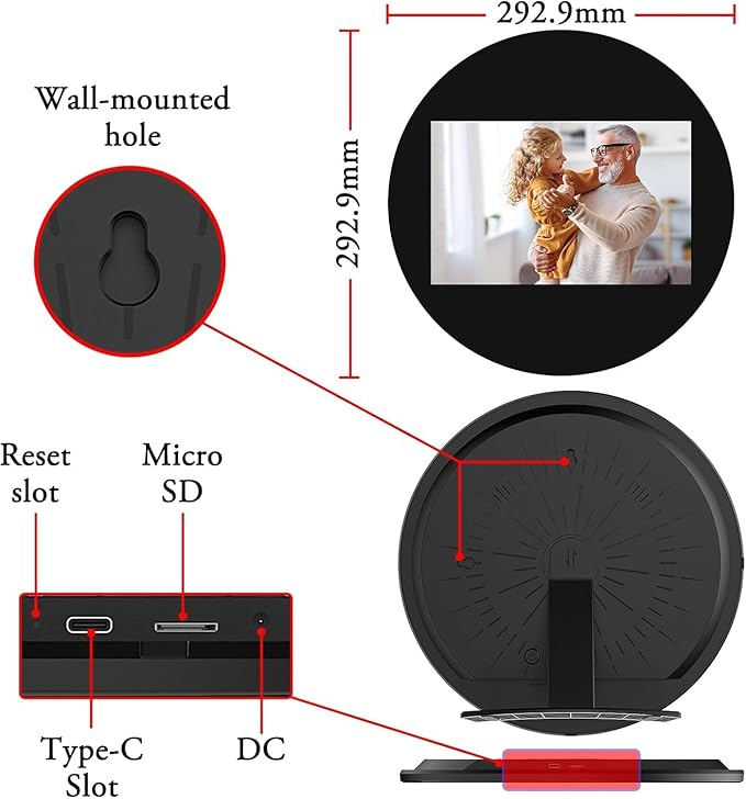 Digital Picture Frame, ThankVip 10.1 Inch WiFi Digital Photo Frame, IPS HD Display Touch Screen,32GB Storage, Slideshow, Wall Mountable, Auto-Rotate, Share Photos and Video via Uhale App