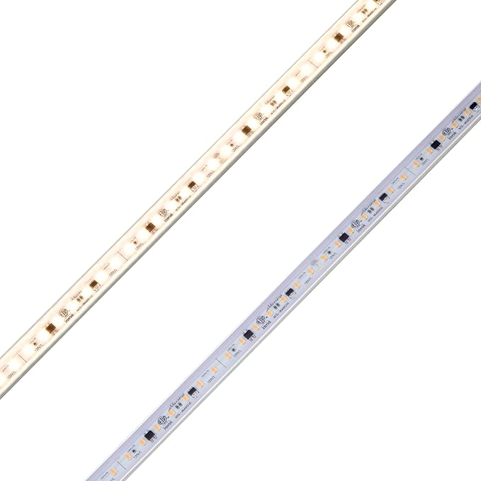 Maxxima 96 in. Hardwired LED Under Cabinet Strip Light, 3680 Lumens, 3000K Warm White, Kitchen and Living Room 120V White Cove Lighting, No Power Supply Needed