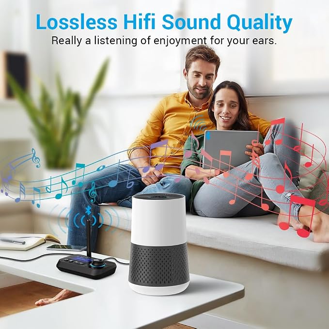 Bluetooth Transmitter Receiver 3-in-1 Bluetooth 5.3 Audio Adapter for 2 Headphones with Bypass Volume Control ON/Off Switch LCD Display 3.5mm Aux/Optical/RCA for Home Stereo TV Speaker PC